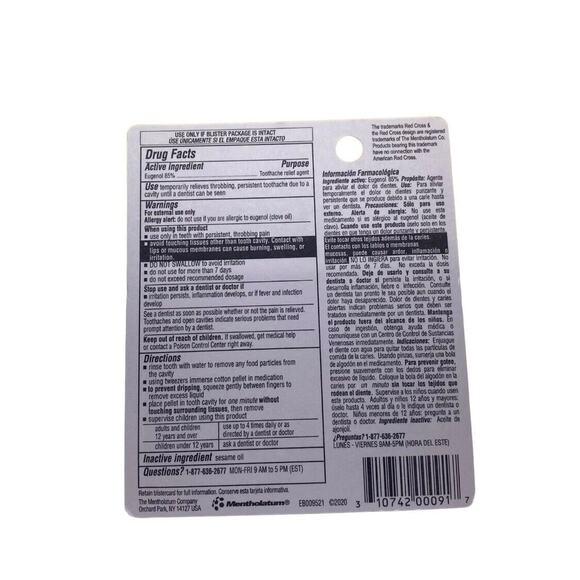 Red Cross Complete Medication Kit For Toothache 1/8 Fl oz Bundle Set Of 2 - Picture 6 of 8